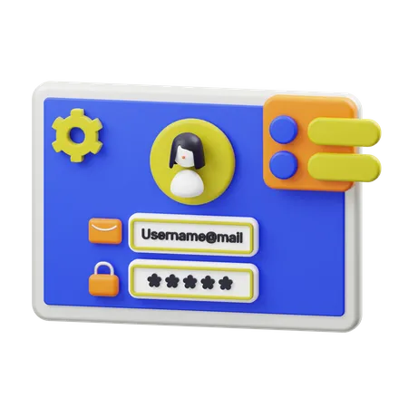 User Login  3D Illustration