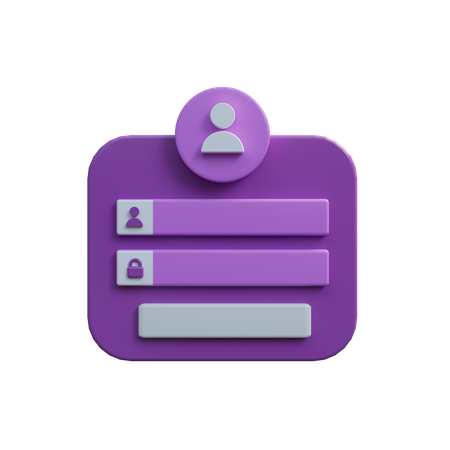 User Login Page  3D Icon