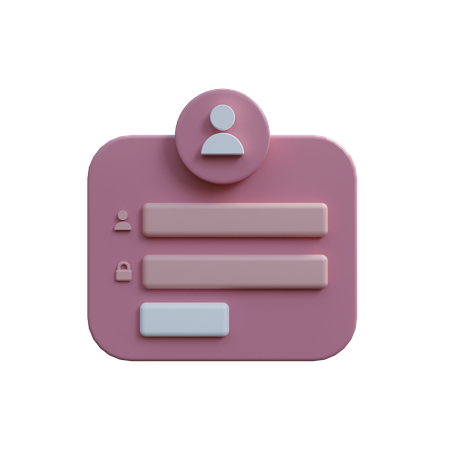 User Login Page  3D Icon