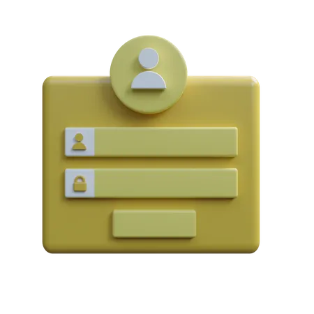 User Login Page  3D Icon