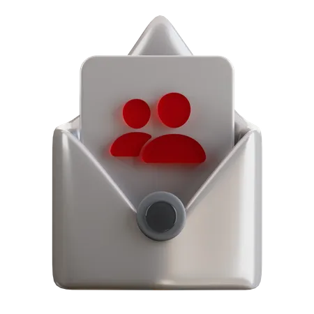 3 D Email With Contact Person Icon 3D Icon