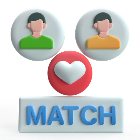 User Match  3D Icon