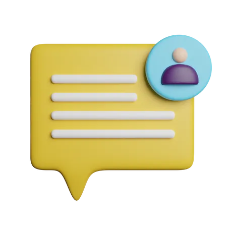 User Message  3D Icon