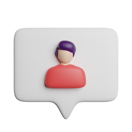 User Message  3D Icon