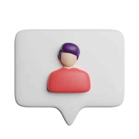 User Message  3D Icon