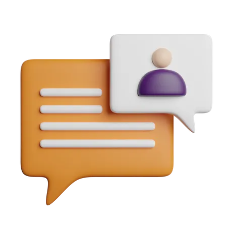 User Message  3D Icon