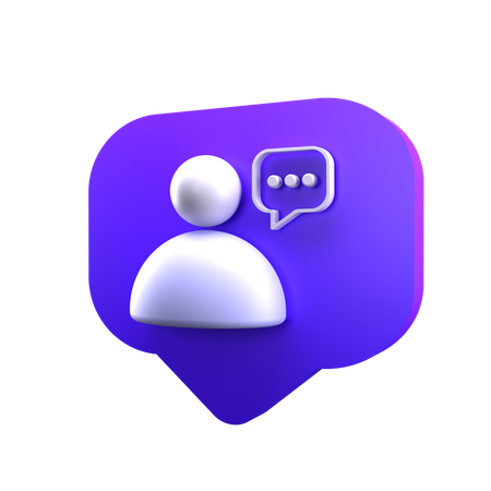 User Message  3D Icon