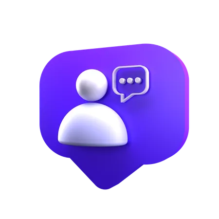 User Message  3D Icon