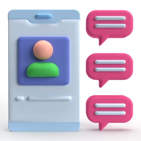 User Message  3D Icon