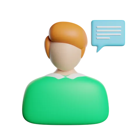 User Message  3D Icon