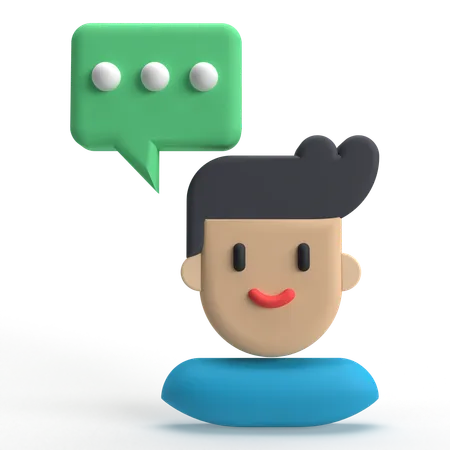 User Message  3D Icon