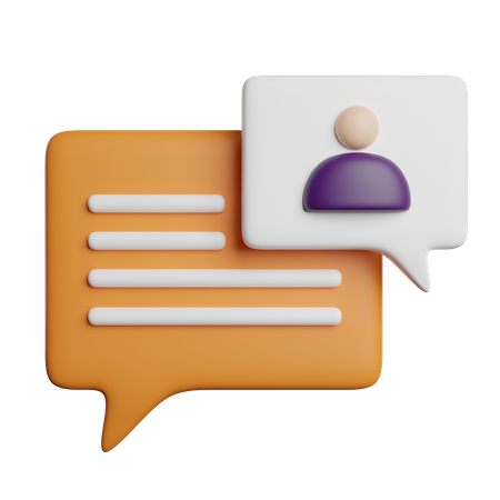 User Message  3D Icon