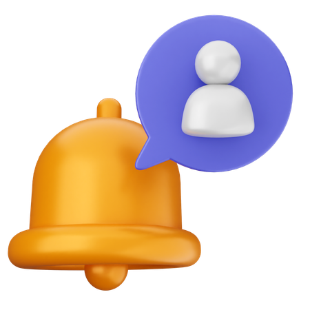 User Notification Bell  3D Icon