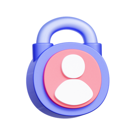 User Privacy Lock  3D Icon