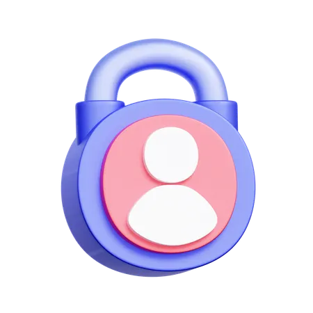 User Privacy Lock  3D Icon