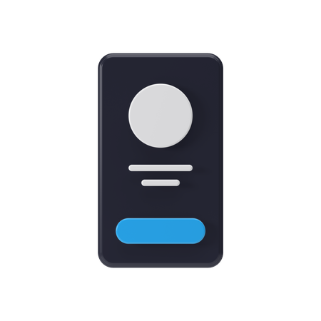 User Profile in Mobile  3D Icon