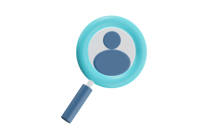 User Profile Magnifying Glass  3D Icon