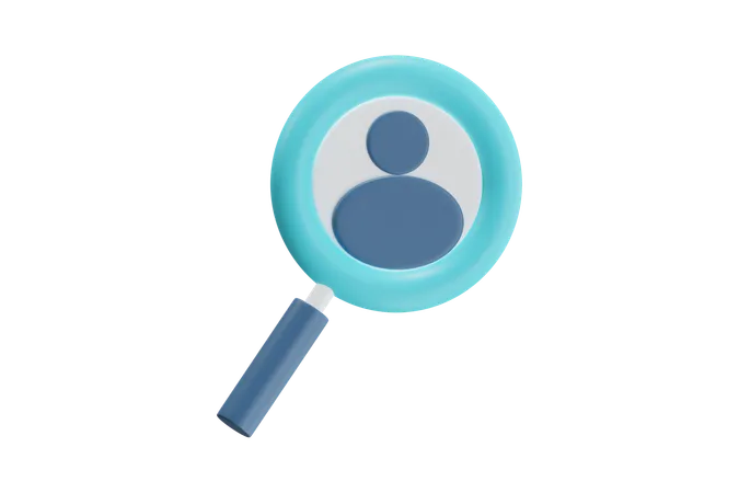 User Profile Magnifying Glass  3D Icon