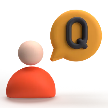 User Question  3D Icon