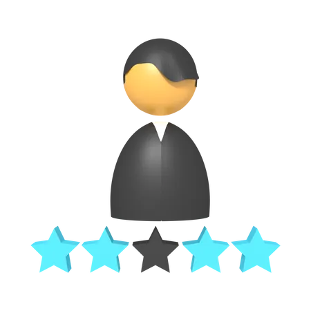 Icon Profile With Five Stars Of 3 D Rendering 3D Icon