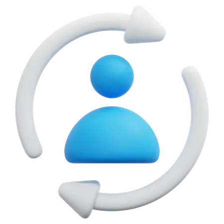 User Rotation Cycle  3D Icon