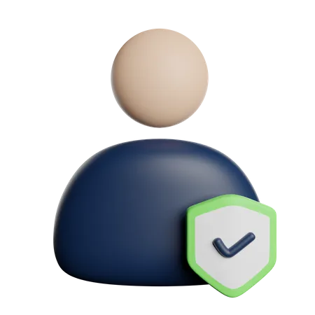 User Secure Protection 3D Icon