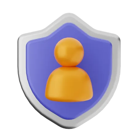 User Shield Protection  3D Icon