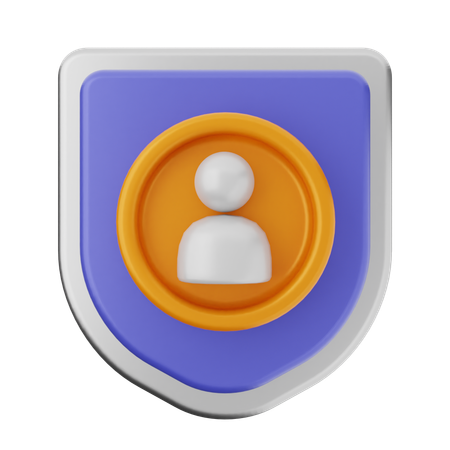 User Shield Protection  3D Icon