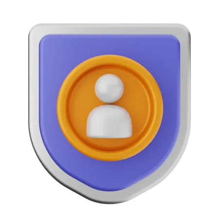 User Shield Protection  3D Icon