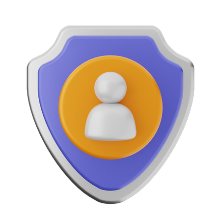 User Shield Protection  3D Icon