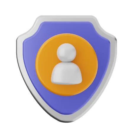 User Shield Protection  3D Icon