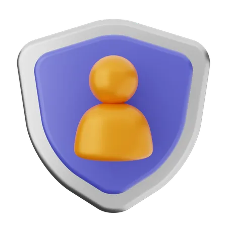 User Shield Protection  3D Icon