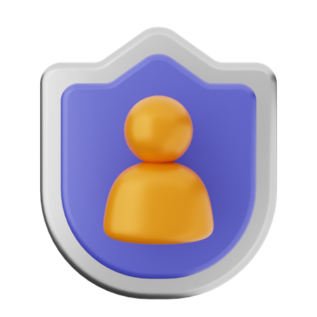 User Shield Protection  3D Icon