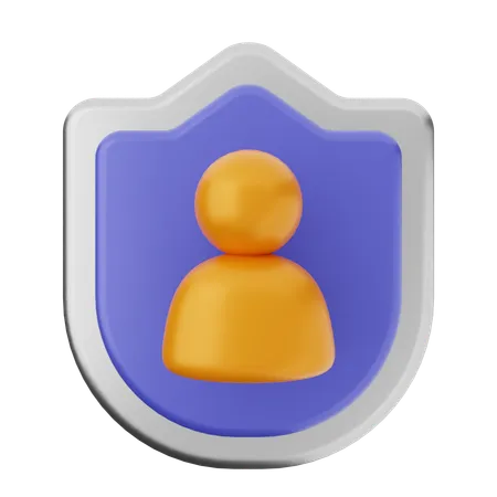 User Shield Protection  3D Icon