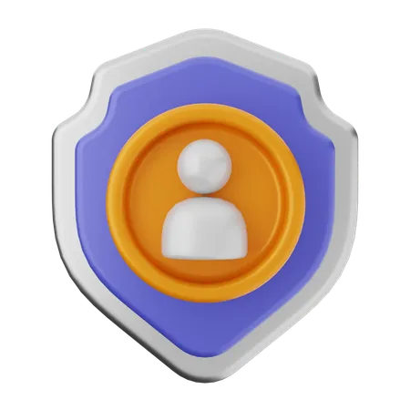 User Shield Protection  3D Icon