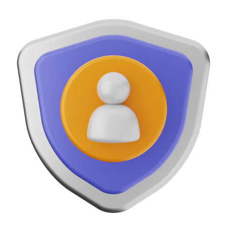 User Shield Protection  3D Icon