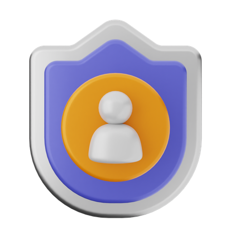 User Shield Protection  3D Icon