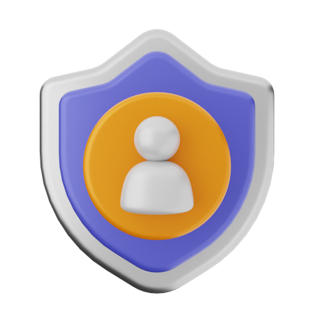 User Shield Protection  3D Icon