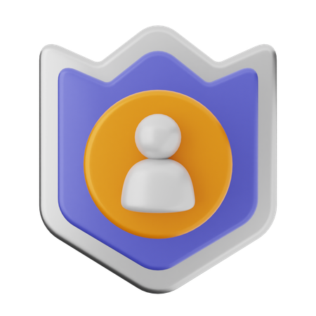 User Shield Protection  3D Icon