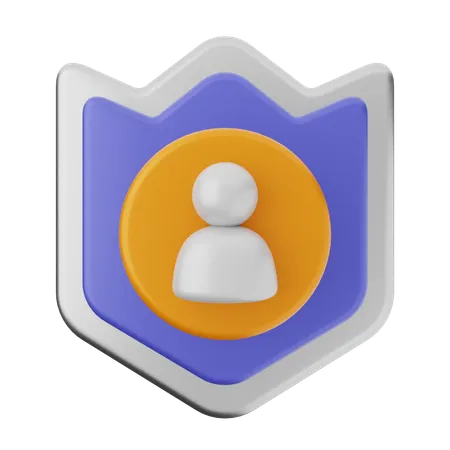 User Shield Protection  3D Icon