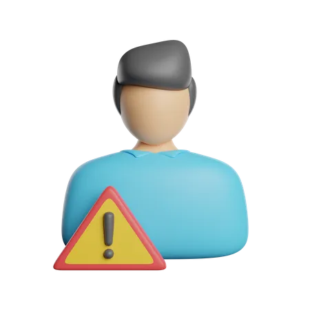 User Warning Sign 3D Icon