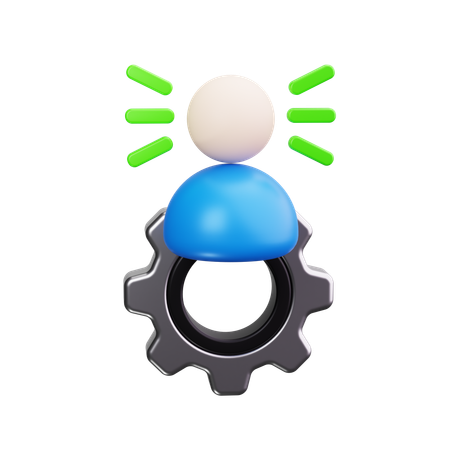 User With Gear  3D Icon