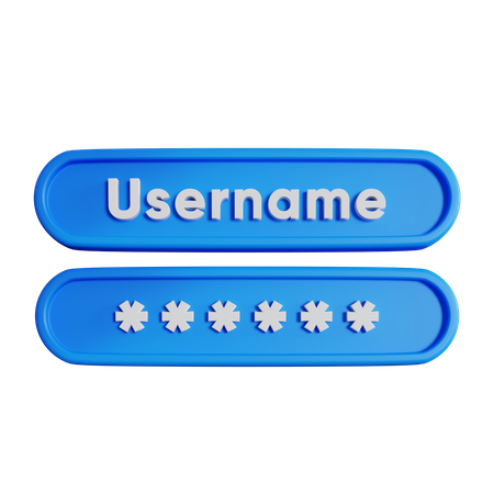 Username And Password  3D Icon