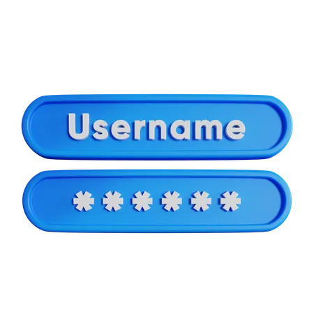 Username And Password  3D Icon