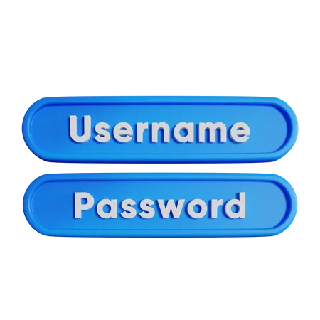 Username And Password  3D Icon