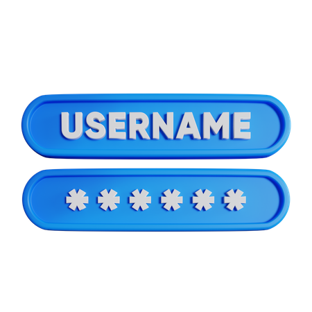 Username And Password  3D Icon