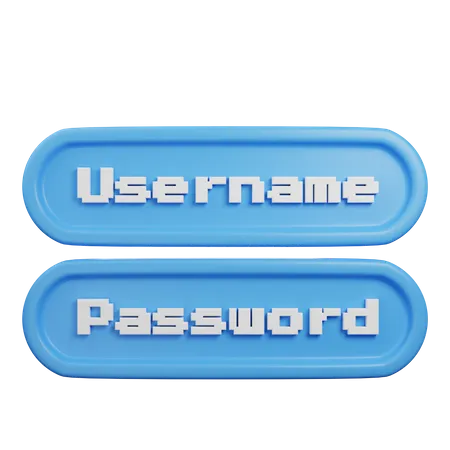 Username And Password  3D Illustration