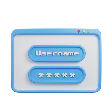 Username And Password  3D Illustration