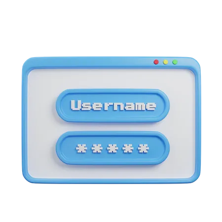 Username And Password  3D Illustration