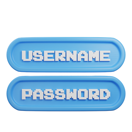 Username And Password 3D Illustration